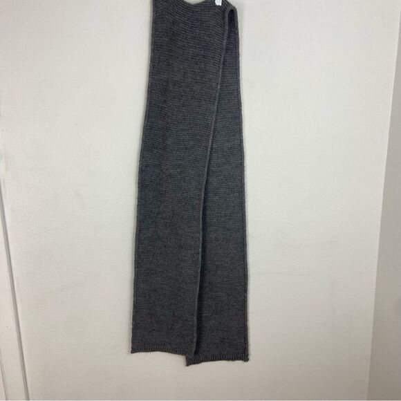 Men’s Gray Knit Wool Blend Scarf Contemporary Hipster Office Work Unisex OS - Picture 4 of 9